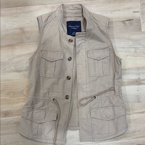 American Eagle Outfitters Beige Utility Vest
